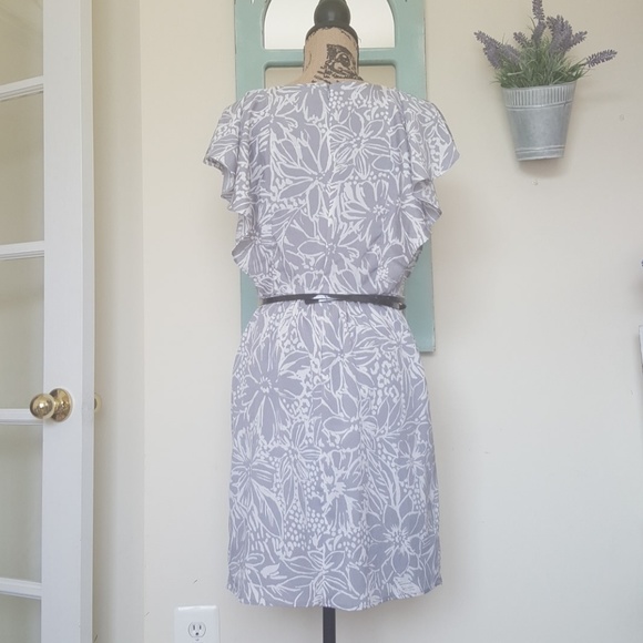 Danny & Nicole silver & white floral dress - Picture 2 of 4